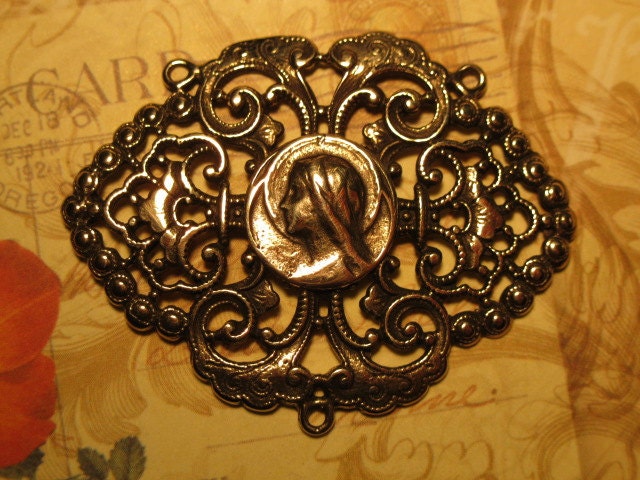 Lourdes French Filigree Bronze Rosary Center