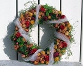 Victorian Natural Dried Rose Wreath