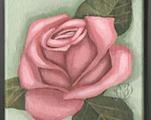 Acrylic Painting - "Rose" 5" X 5" Square on Canvas