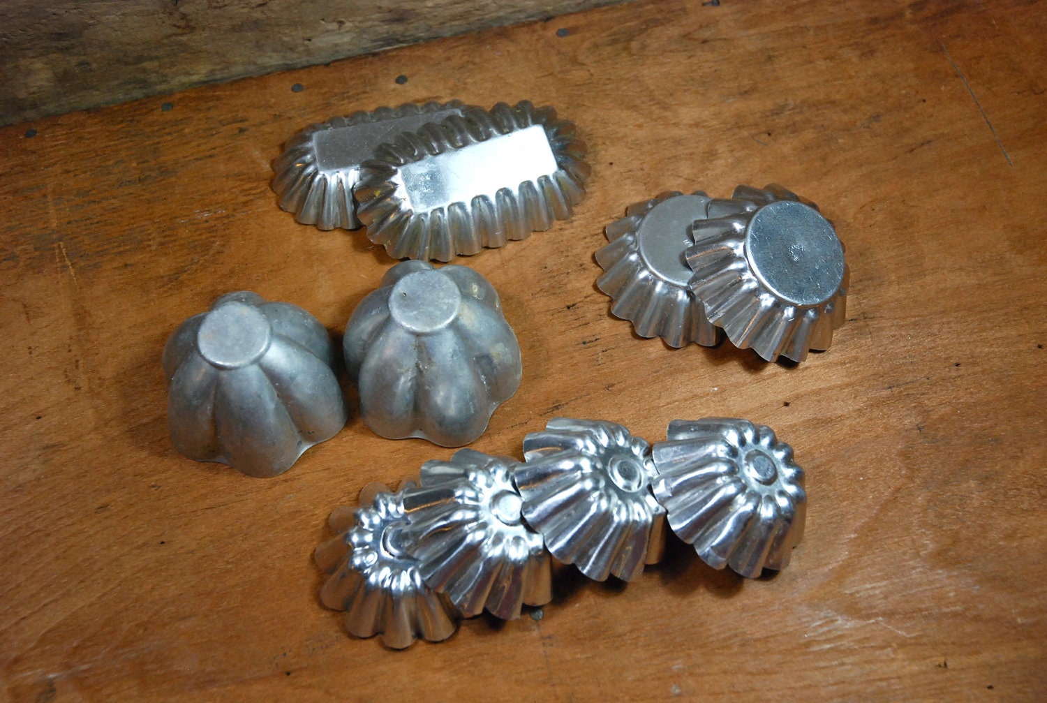 Lot of 10 Assorted Vintage Tin Molds