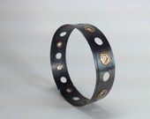 Industrial Bangle - Steel with gold or silver accents