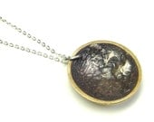 Lunar Landing - Reticulated Silver and Brass - Mixed Metal Ring