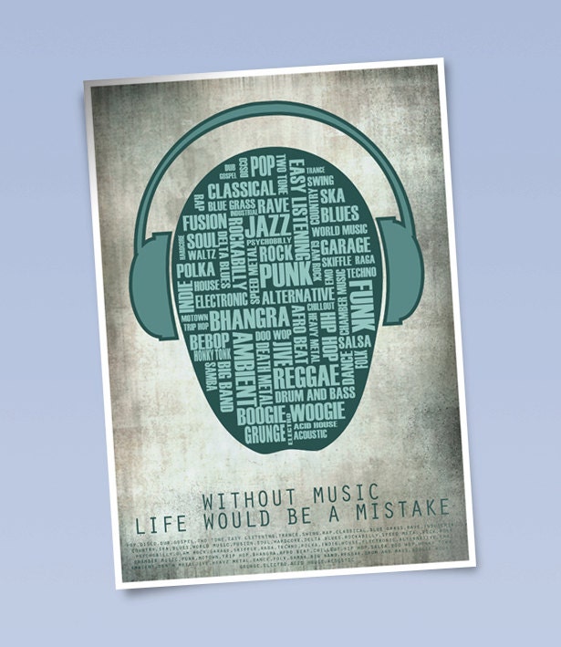 Music art print (420mm x 297mm)
