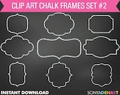 Buy 2 Get 1 FREE Clip Art Chalk Frames Set Two Chalkboard Chalk Board Instant Download Il_170x135