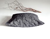 Cushion cover black jeans with waves - OOAK - decorative pillow - cushion