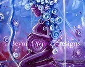 Pregnancy Art, Fertility, Kneeling, Pregnant Silouhette, Midnight, 'The Universe Within', Maternity, 5x7 Matted print, Midwife Gift Doula