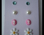 Trendy Everyday Wear Earrings. 4 Different Pair. SET G