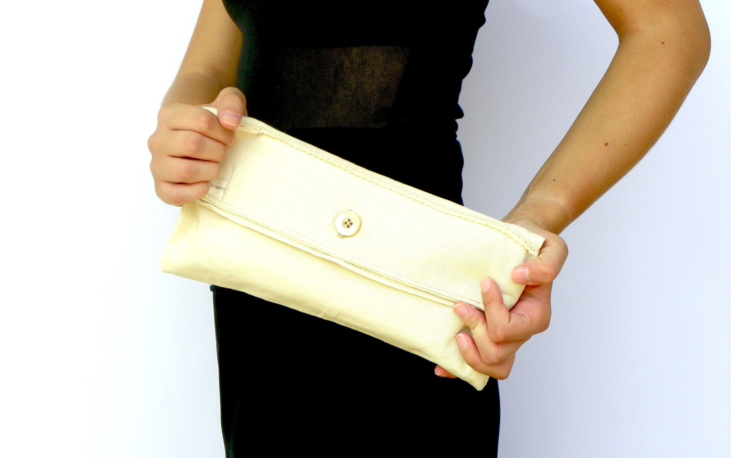 Fold Over Clutch, Handbag, Cream Clutch, Cosmetic Bag, Make up Pouch, Cosmetic Purse, Bridal Clutch, Rustic Wedding