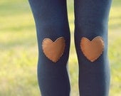 My Leather Heart Navy Leggings // size medium