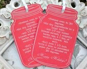 Personalized Mason Jar Favor Tags - Wedding / Bridal Shower / Baby - Cottage Shabby Chic / Rustic - Set of 10 - Any Color