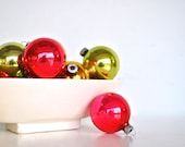 Bright Ornaments - Pink Green Yellow Vintage Glass Ornaments