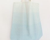 Reusable Tote Bag - Blue and Cream Ombre Cotton Tote