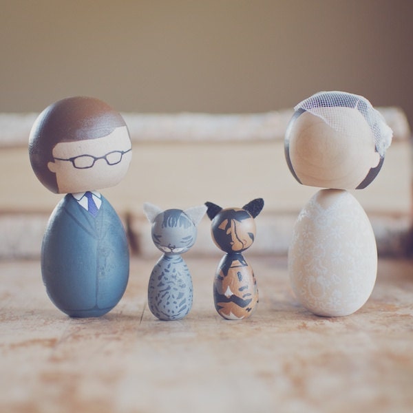 2 Custom Wooden Dolls Wedding Cake Topper or Anniversary Gift