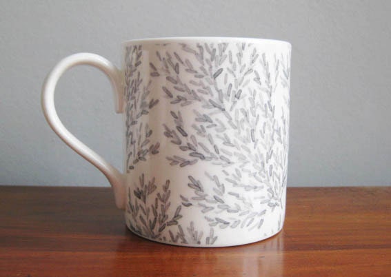Leaf Branch Mug GreenGray