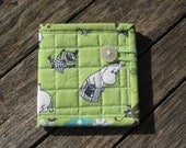 MOOMIN Needle Book Case in green, white, black