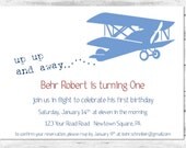 Airplane Up and Away Invitation