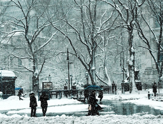 Snow Scene in City Hall