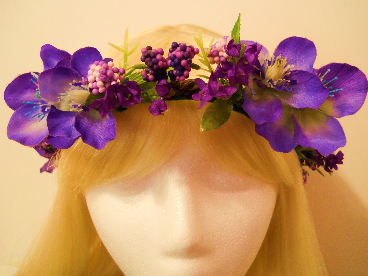 Flower Crown, Head Wreath, Wedding, Flower Girl, Bridal, Purple, Lavender, Poppy, Woodland, Goddess, Hippie, Fairy, Rave, Renaissance Fair
