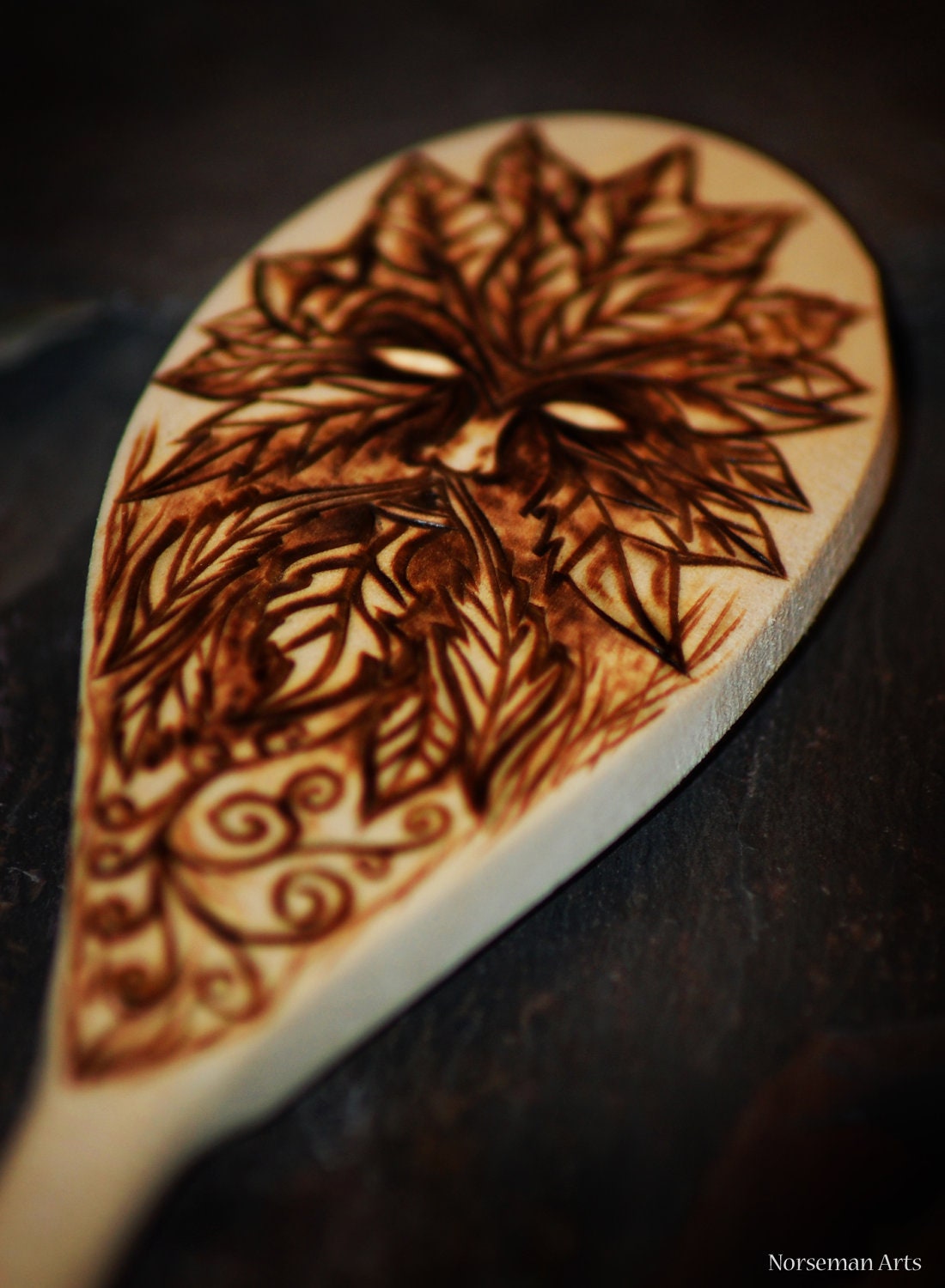 Green Man Wooden Spoon.
