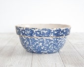 Blue Spongeware Mixing Bowl