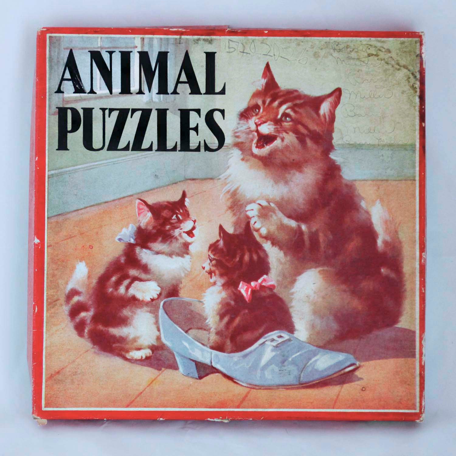 Animal Puzzles Vintage 1940's to 1950's Sam Gabriel Boxed Kittens Ducklings Puppies Robins