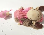 Christmas reindeer girl pink and white clothes, pink-white polka dotted headband - FREE SHIPPING