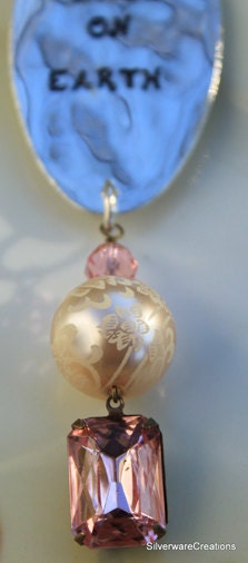 Peace on Earth VINTAGE SPOON ORNAMENT Christmas Ornament Silverware Ornament