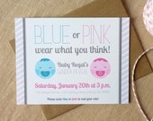 Gender Reveal Invitation / Custom Invitation / Gender Reveal Party