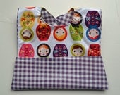 Wipeable Pocket Bib - Purple Matryoshka