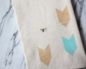 Chevron Dish Towel, Turquoise and Gold