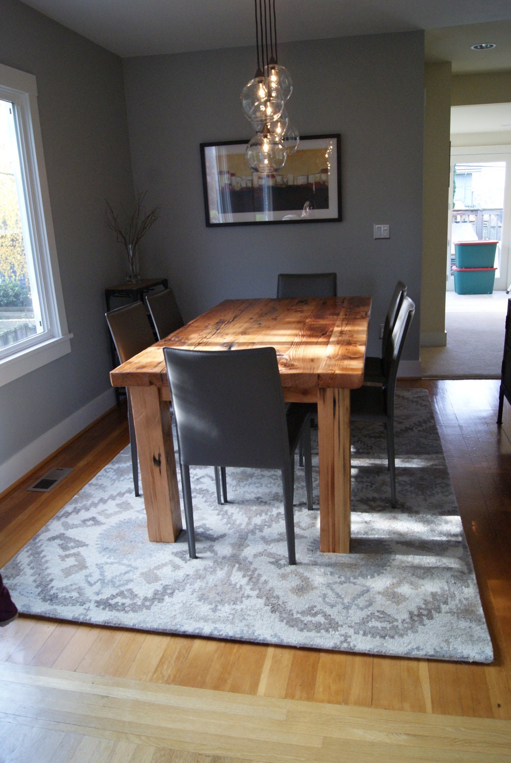 72" Dining Table Made from thick reclaimed planks