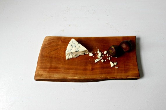 Black Cherry serving board, natural cheese board, salvaged wood, live edge