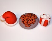 Fondant CHRISTMAS SANTA CLAUS - Cupcake, and Cookie Toppers - 1 Dozen