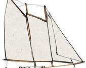 Schooner Imagine: ship print / nautical illustration