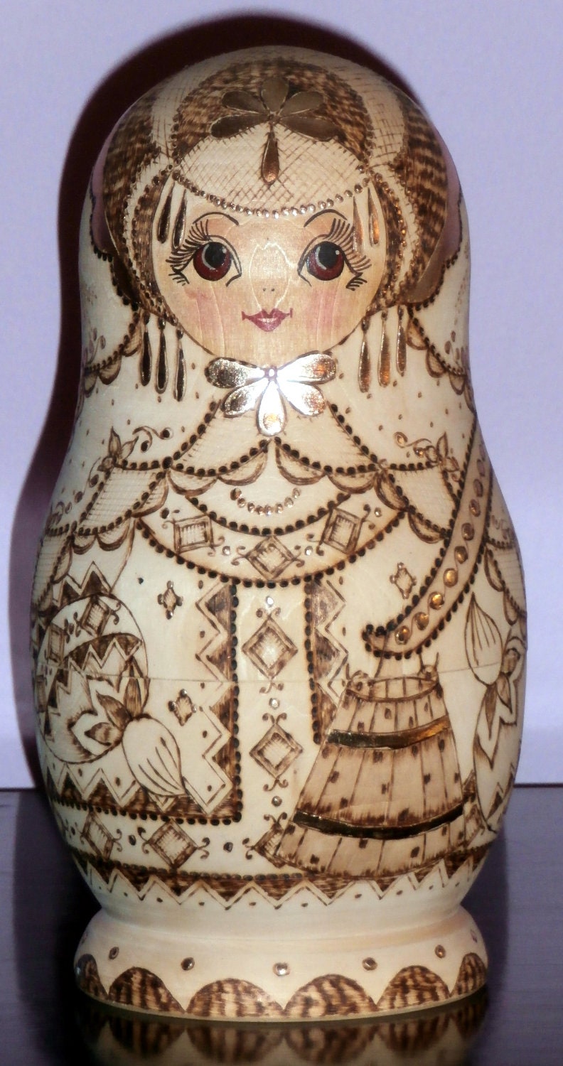 10pcs. X-lrg Artistic Matreshka/Matryoshka Doll, Russian, Vintage Collectible, Sergeev Posad