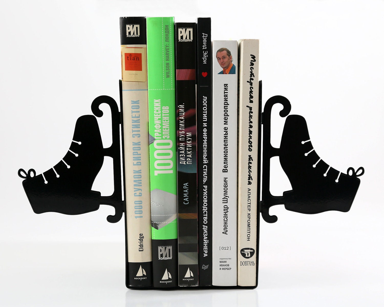 Bookends - Ice skates - for your favourite cookbooks, laser cut from metal strong enough to hold books
