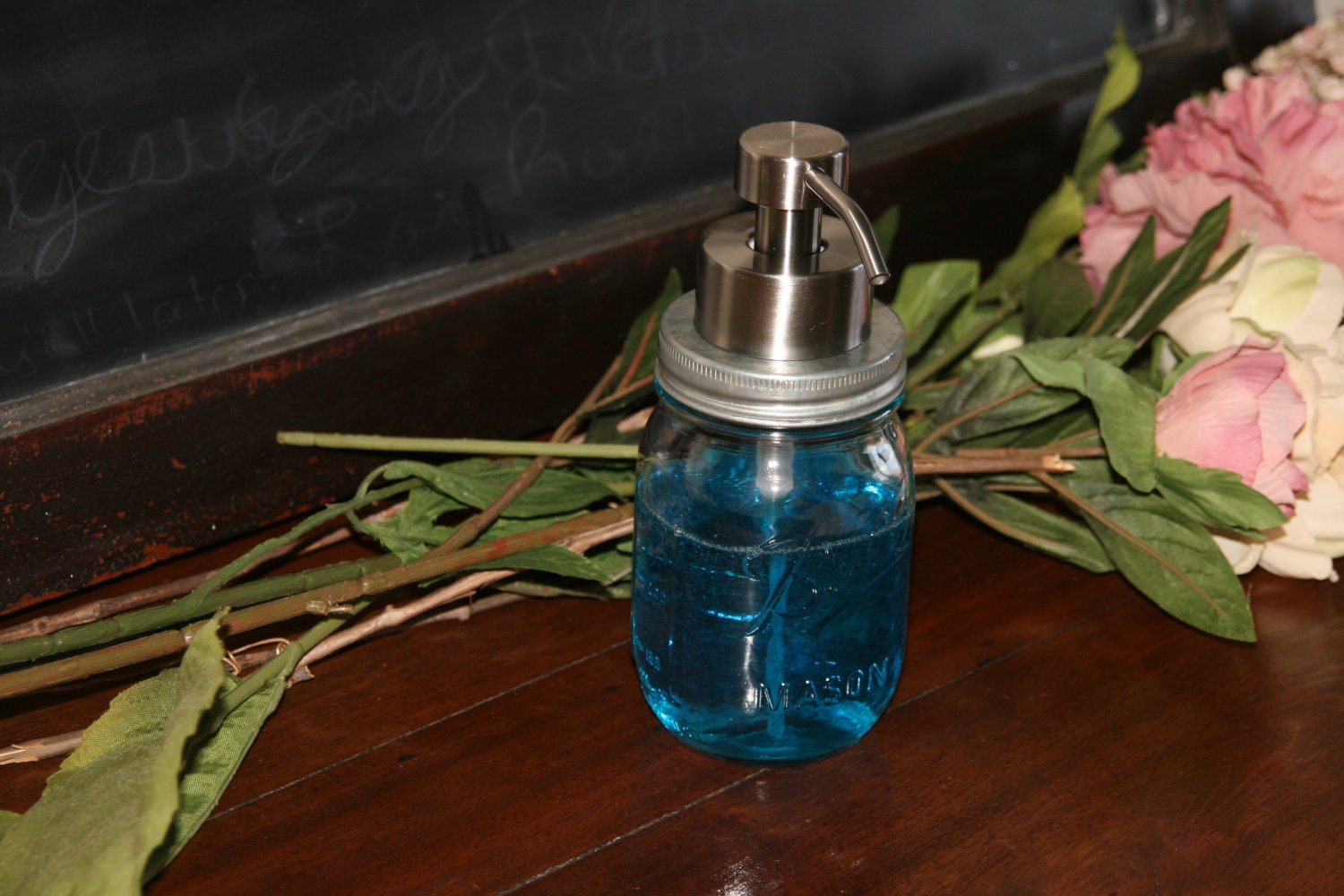 Mason Jar Soap Dispenser with Jumbo Stainless Foaming Soap Pump - Clear Pint Jar Lotion Bottle - Ball Mason