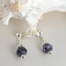 Purple Crystal Sterling Silver Post Earrings, Purple Dainty Earrings