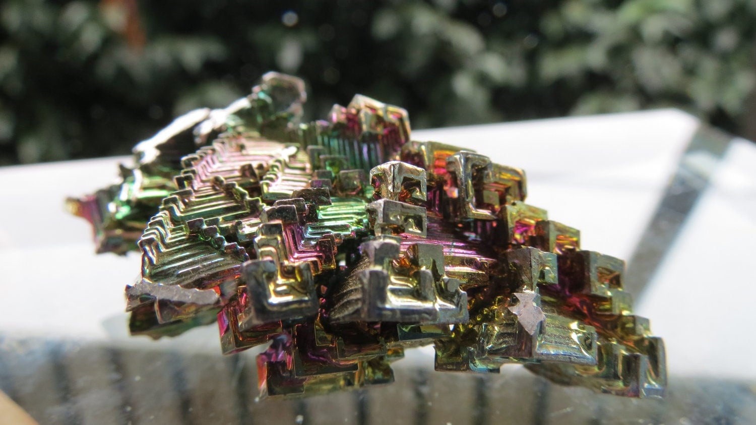 ON SALE Vintage Bismuth Metal Crystal Man-Made 33.6 grams Mayan Pyramid