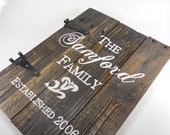 Established date sign ,Personalized name sign, Aged pallet wood