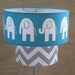 Lamp Shade Elephant Drum Lampshade 2 Tier in Turquoise and Grey Gray Chevron