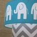 Lamp Shade Elephant Drum Lampshade 2 Tier in Turquoise and Grey Gray Chevron