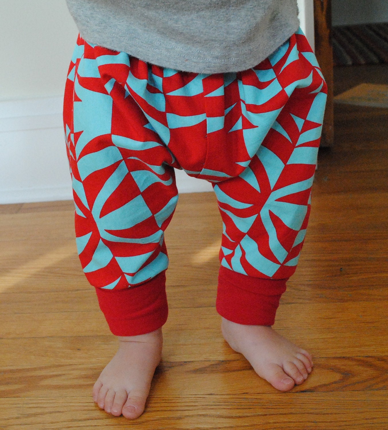 Unisex ninja pants, 100% cotton, baby harem pants