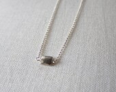 Silver Pyrite Rectangle Necklace