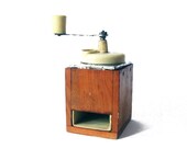 Vintage wood coffee grinder from the sixties - Made in East Europe - 1967