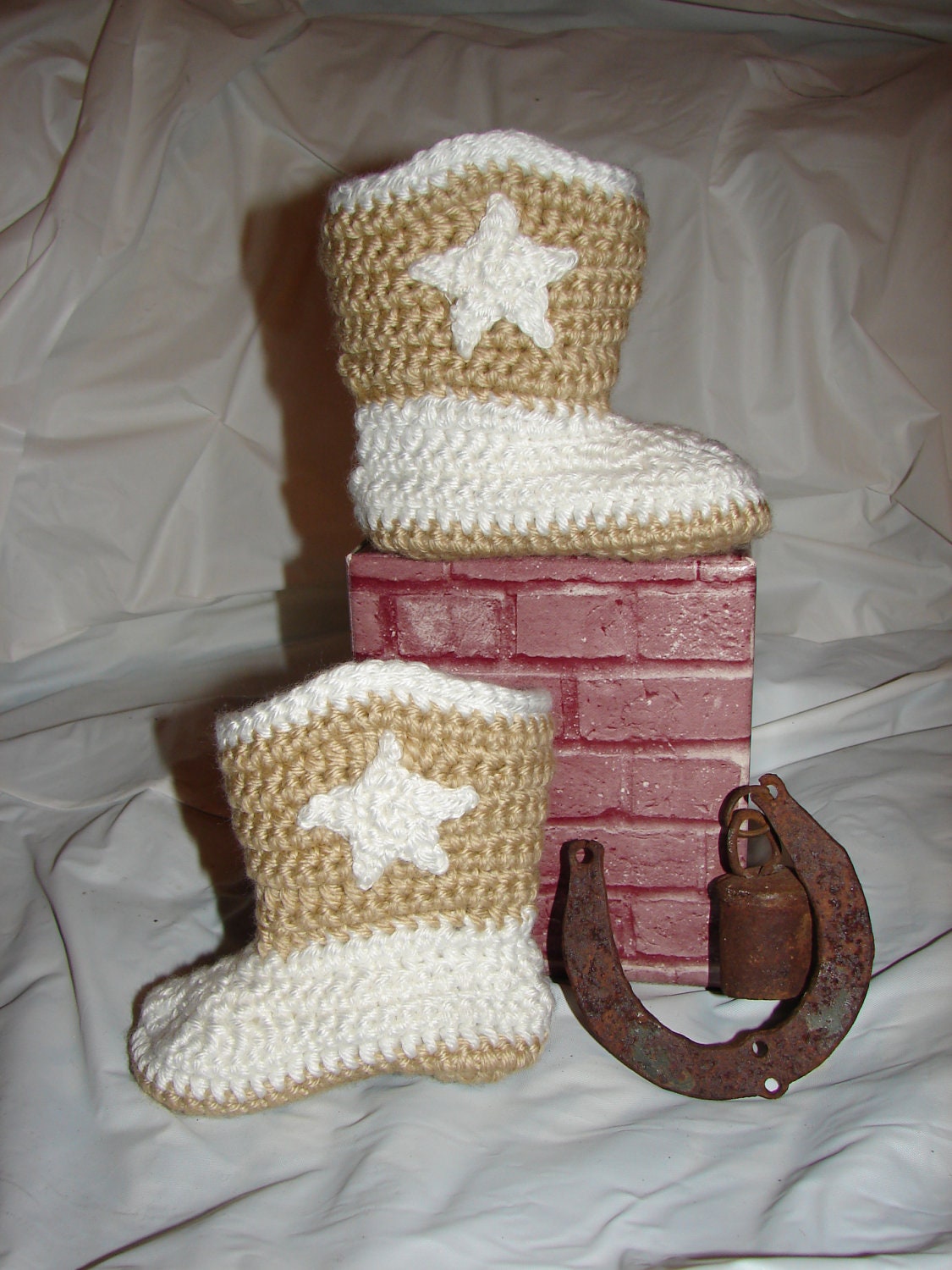 Crochet Cowboy hat & boot set