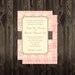 Damask Wedding Invitation DIY Printable 5X7 Digital File Pink and Brown