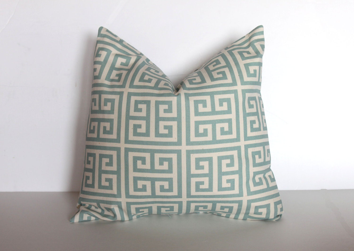 ONE - 18 x 18 Village Blue and Natural Towers Pillow Cover - Premier Prints