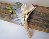 White Wedding Boutonniere, Boutonnieres, Groom, Groomsmen, Rustic, Sweet Pea, White