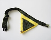 Cat collar-adjustable collar-custom collar-pet bandana-cat bandana-crochet cat collar.Adjustable cat collar green,yellow with Bell
